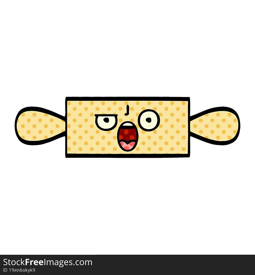 comic book style cartoon rolling pin