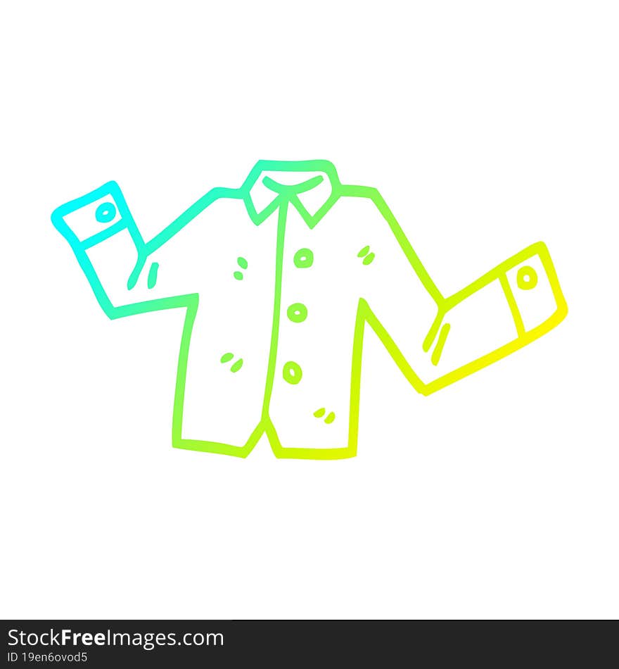 cold gradient line drawing of a cartoon casual shirt