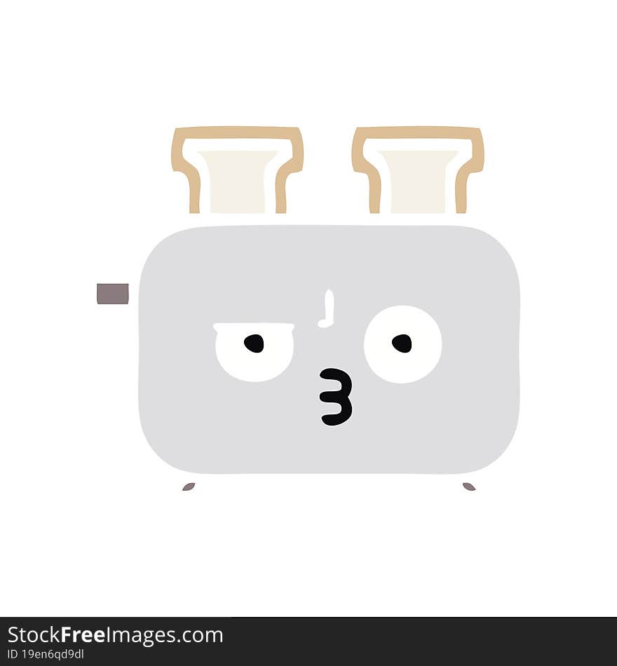 flat color retro cartoon of a of a toaster