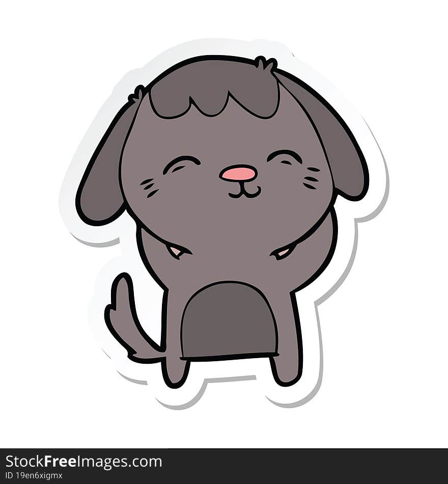 sticker of a happy cartoon dog