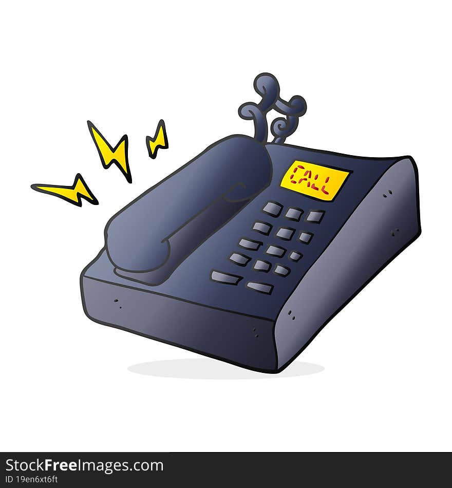 Cartoon Office Telephone