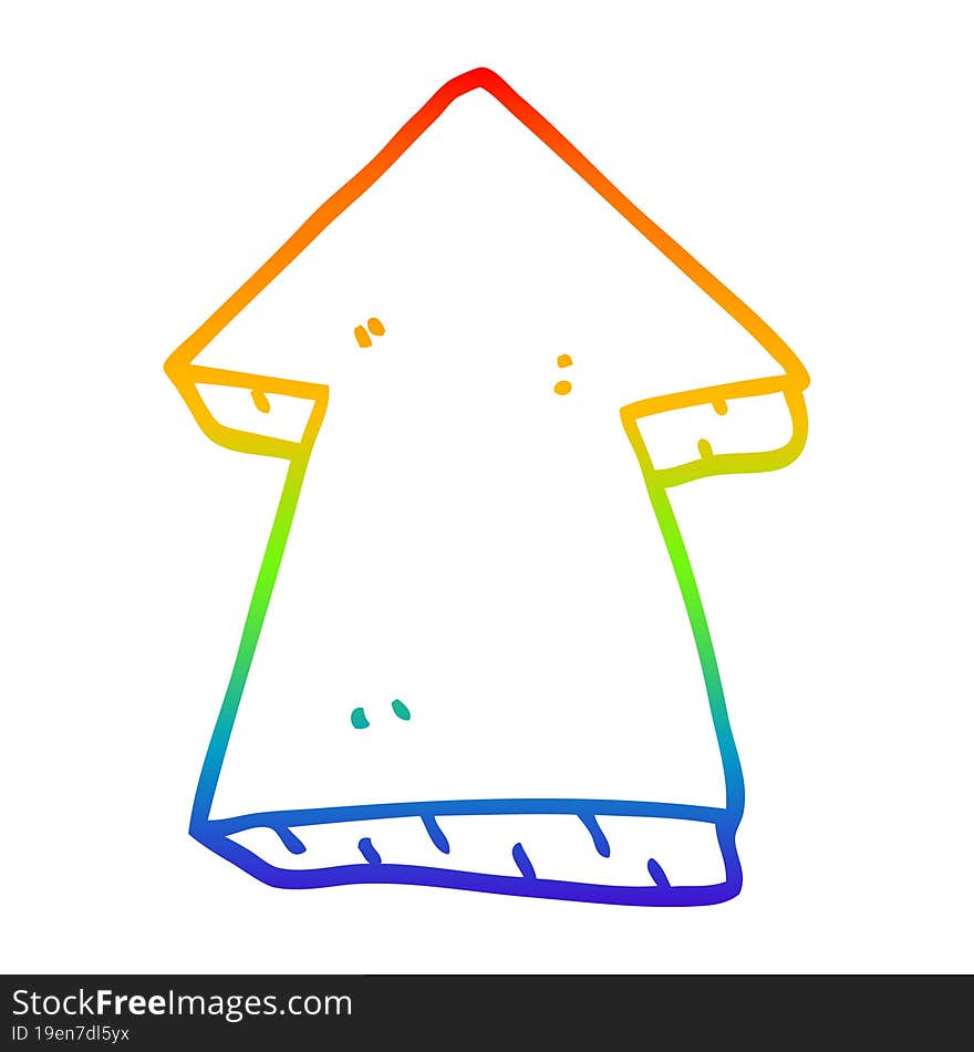 rainbow gradient line drawing cartoon pointing arrow