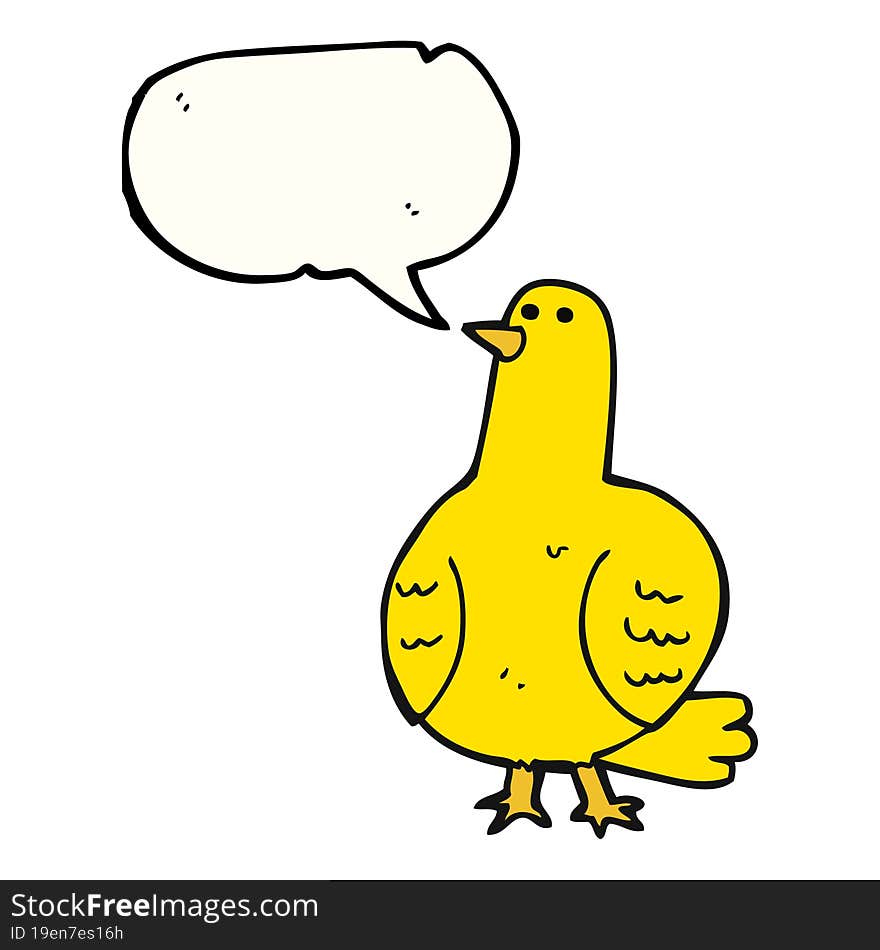 Speech Bubble Cartoon Bird