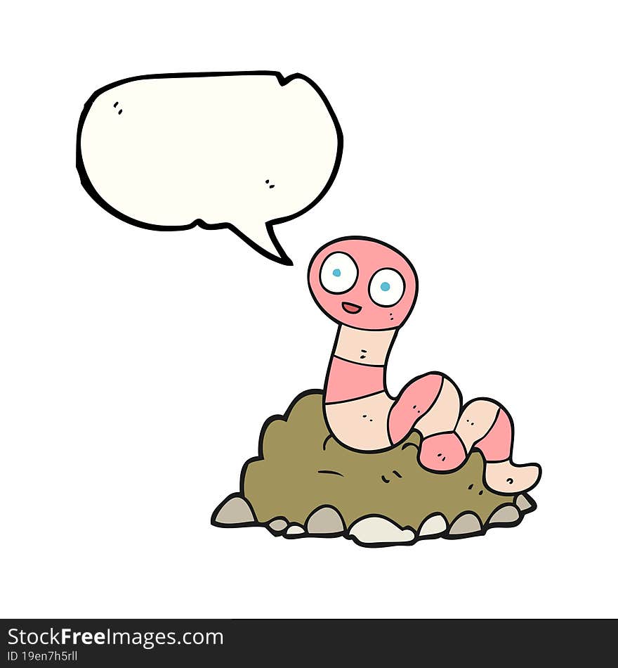 speech bubble cartoon earthworm