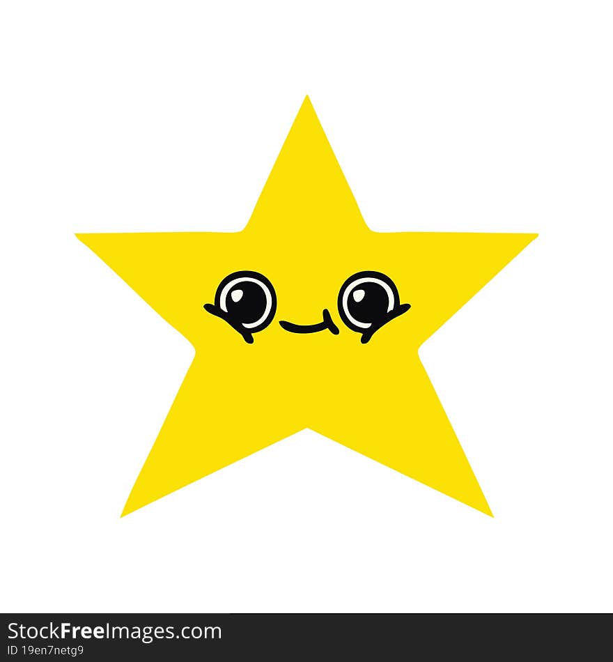 flat color retro cartoon gold star