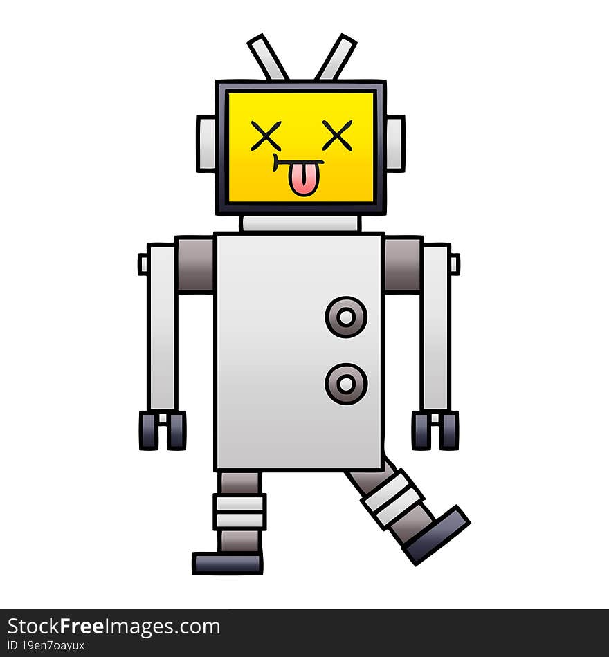 gradient shaded cartoon robot