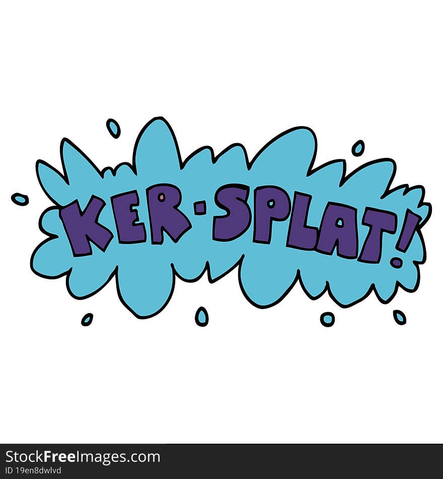 Cartoon Doodle Wording Ker-splat