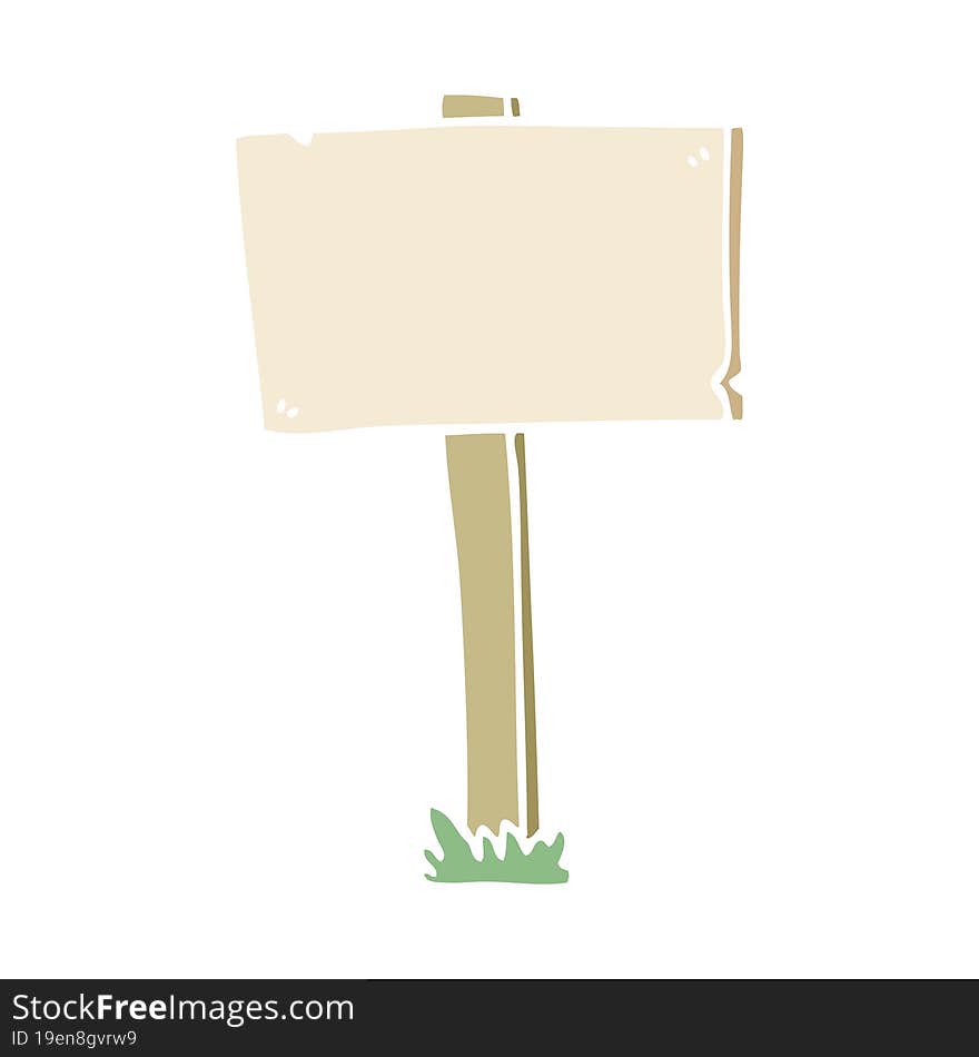 Cartoon Doodle Sign Post