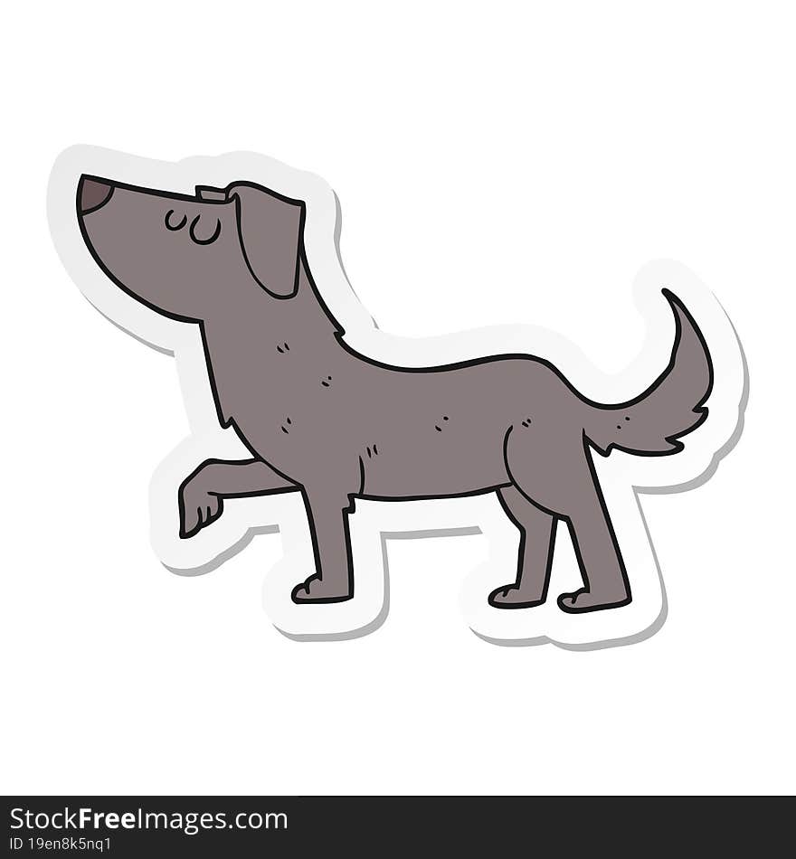 Sticker Of A Cartoon Dog