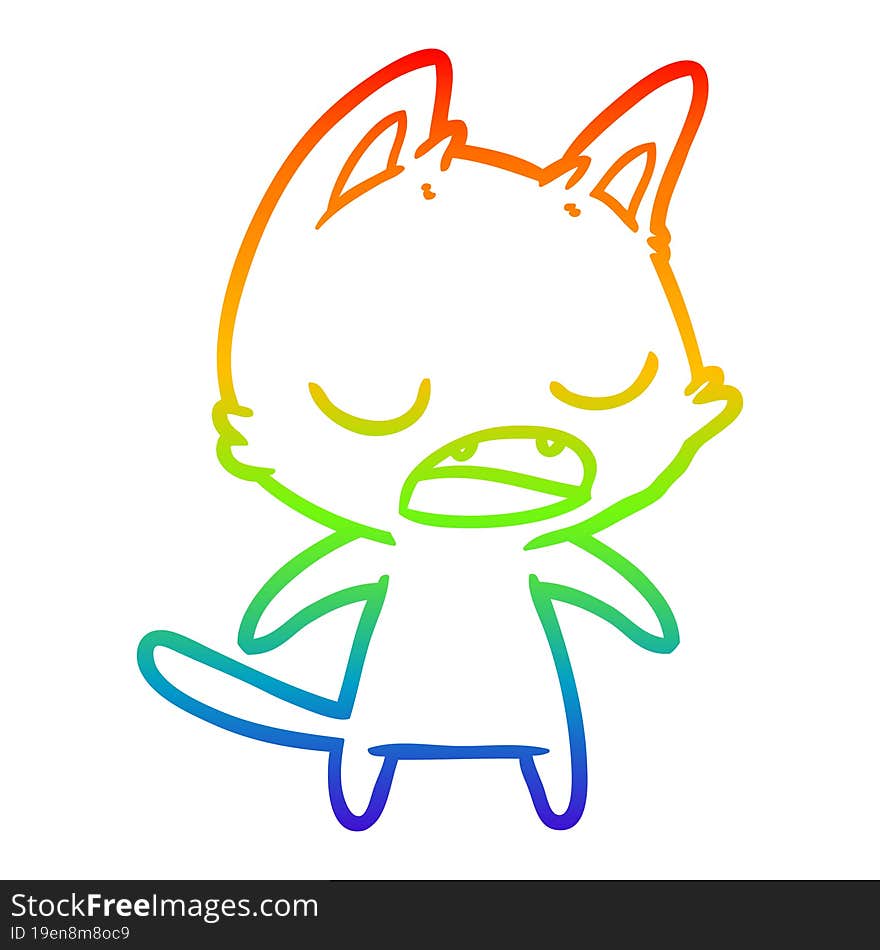 rainbow gradient line drawing talking cat cartoon