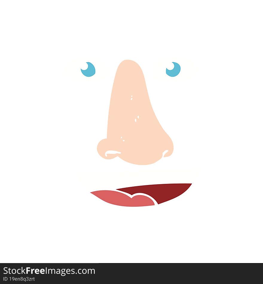 flat color illustration of facial features. flat color illustration of facial features