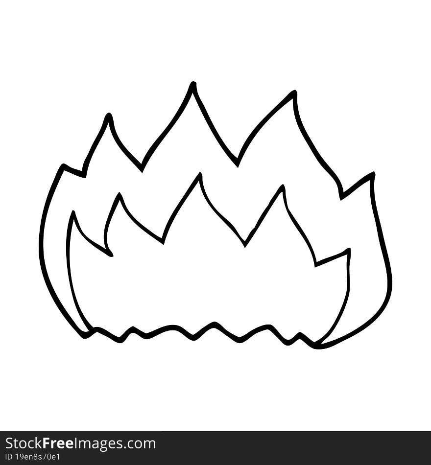 Line Drawing Cartoon Gas Flame