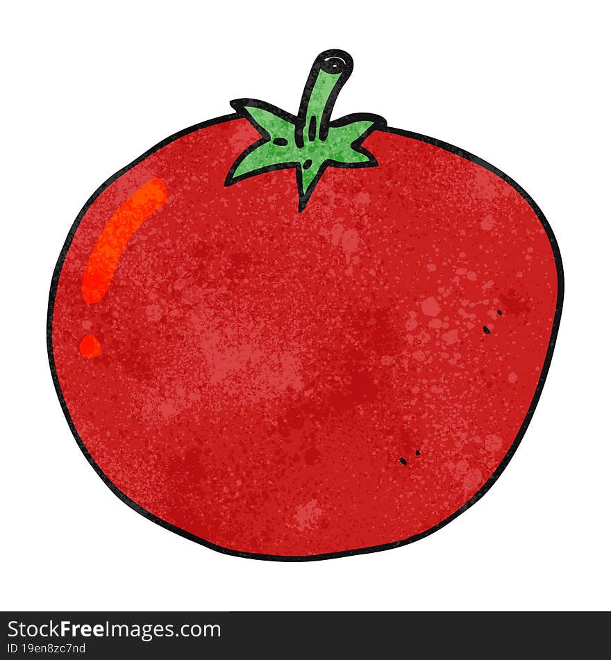 freehand retro cartoon tomato