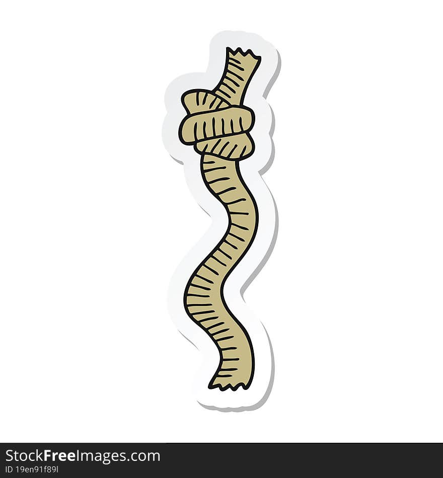 sticker of a cartoon knotted rope