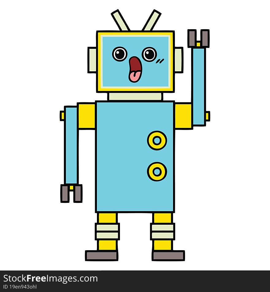 cute cartoon of a robot. cute cartoon of a robot