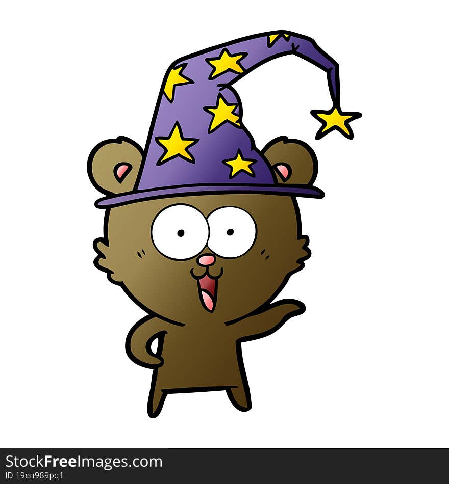 laughing wizard teddy  bear cartoon. laughing wizard teddy  bear cartoon