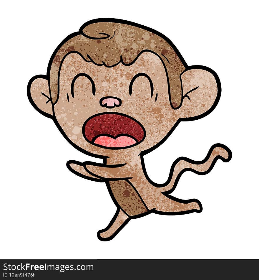 shouting cartoon monkey. shouting cartoon monkey