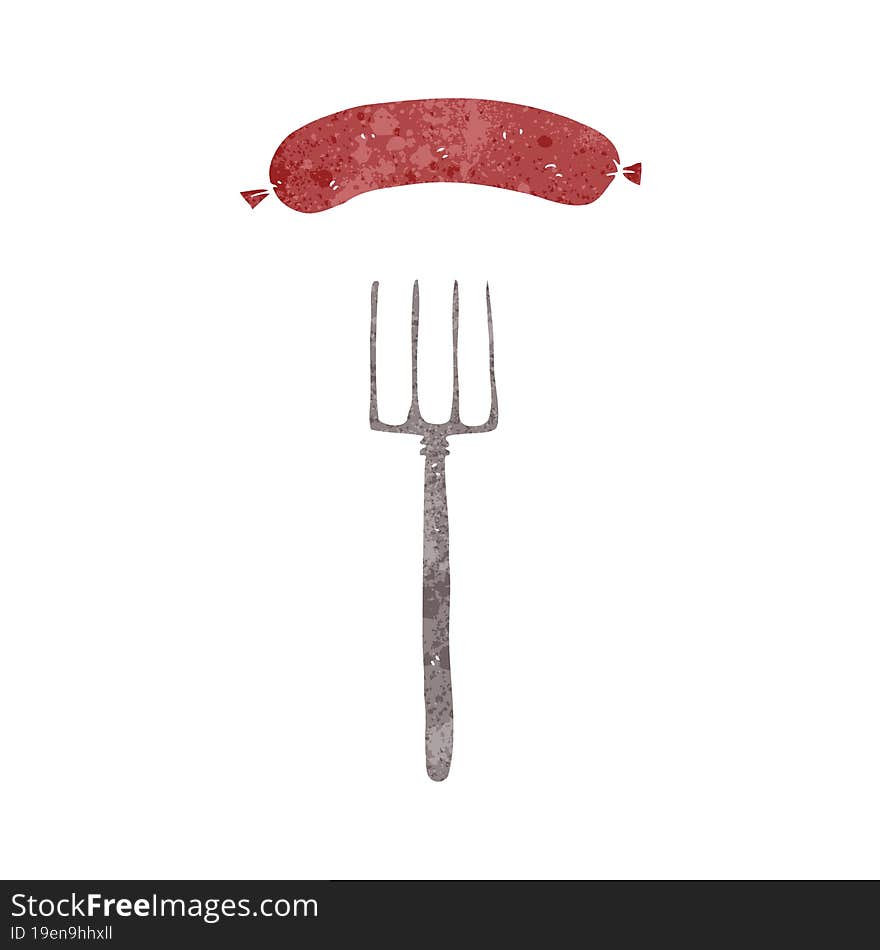 cartoon fork and sausage