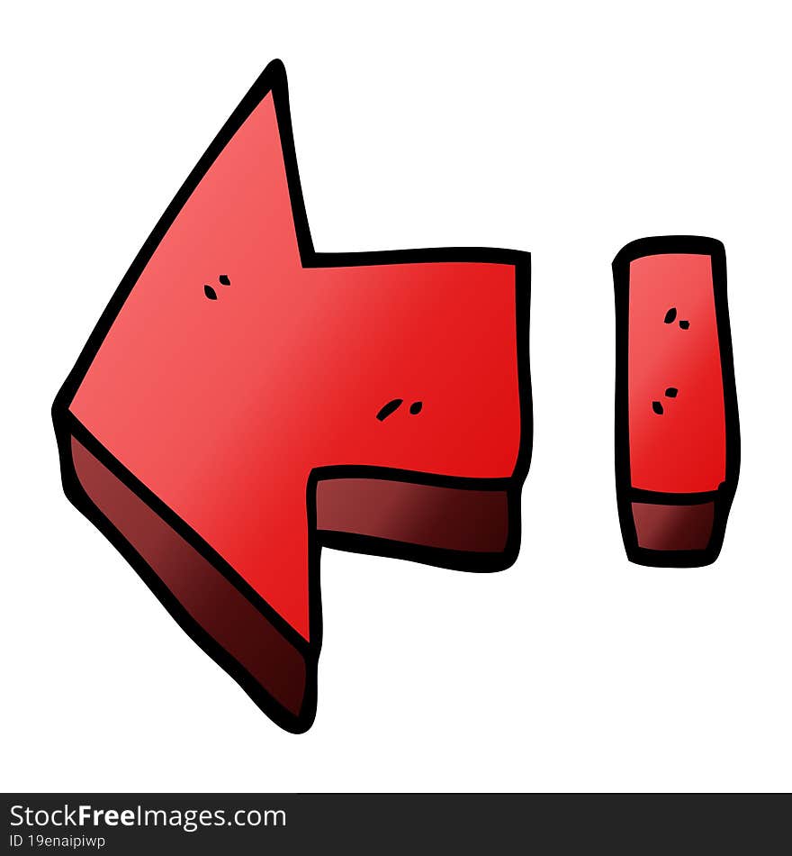 Cartoon Doodle Red Arrow