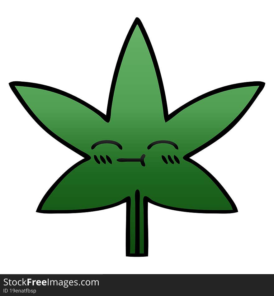 gradient shaded cartoon marijuana leaf