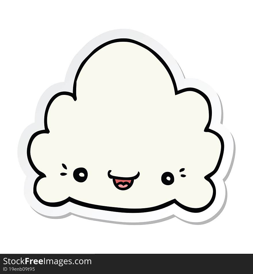 sticker of a cartoon cloud