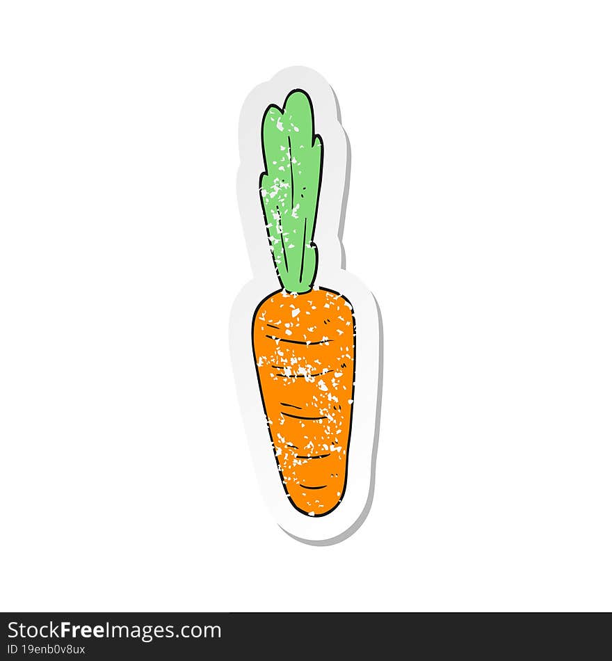 retro distressed sticker of a cartoon carrot