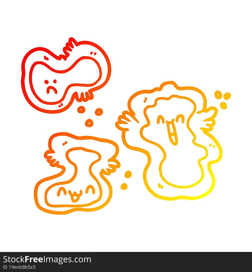 warm gradient line drawing cartoon cells