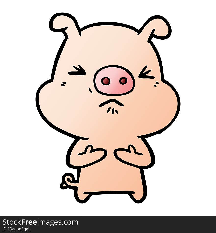 cartoon angry pig. cartoon angry pig