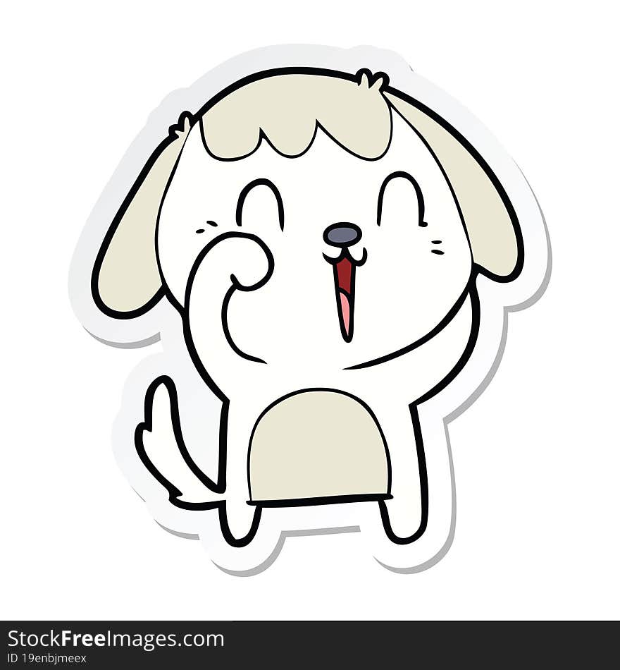 sticker of a cute cartoon dog