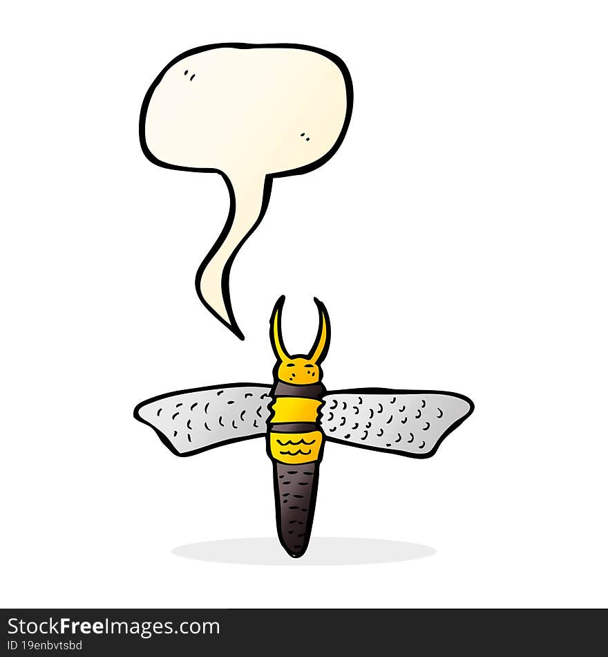 cartoon bug with speech bubble