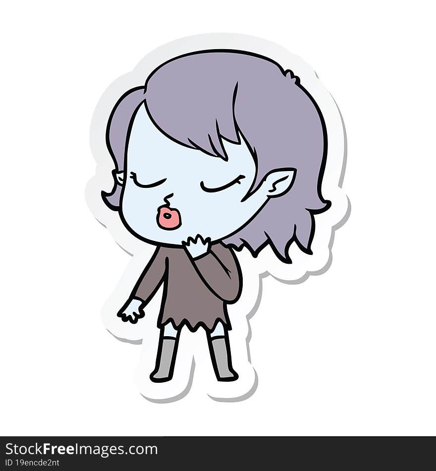 sticker of a cute cartoon vampire girl