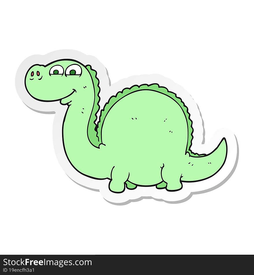 sticker of a cartoon dinosaur