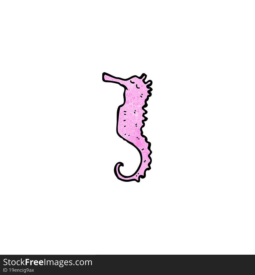 cartoon pink sea horse