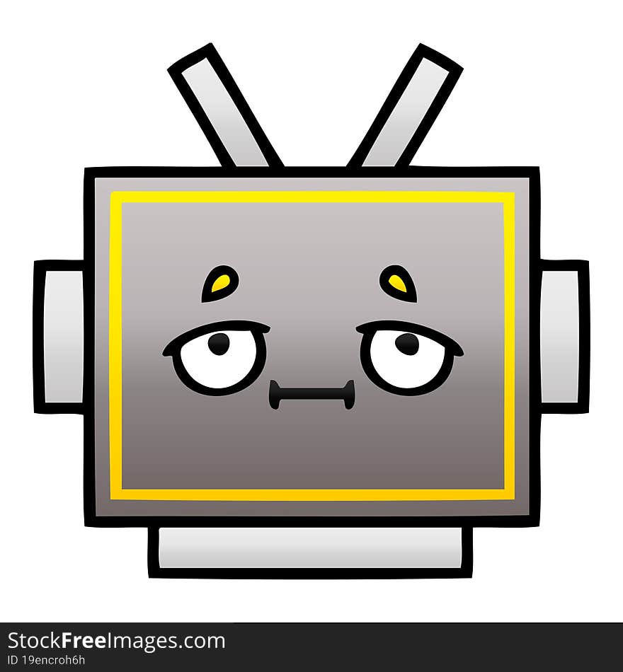 gradient shaded cartoon robot head