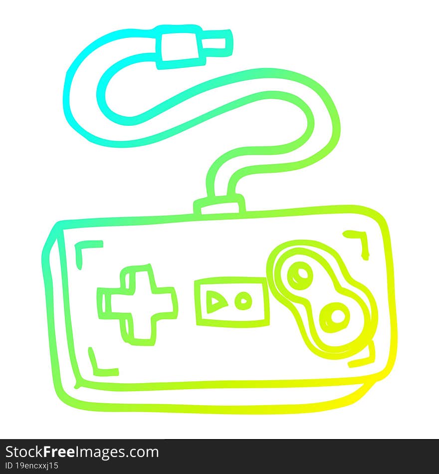 Cold Gradient Line Drawing Cartoon Game Controller