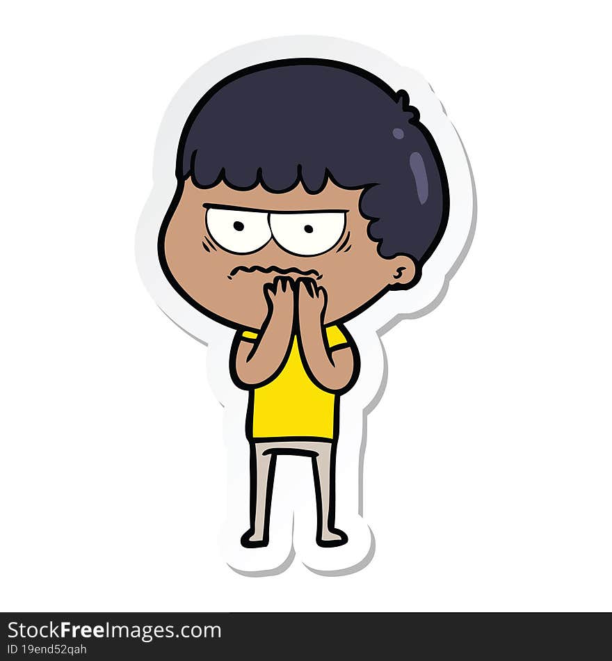 sticker of a cartoon annoyed man