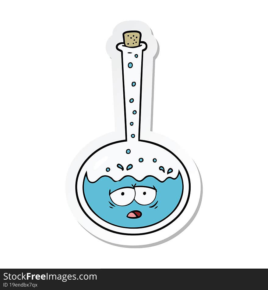 sticker of a cartoon chemical reaction