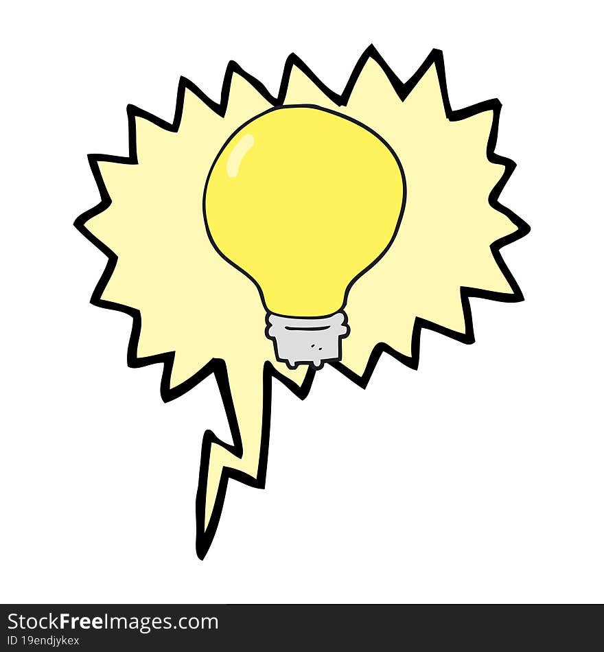 speech bubble cartoon light bulb