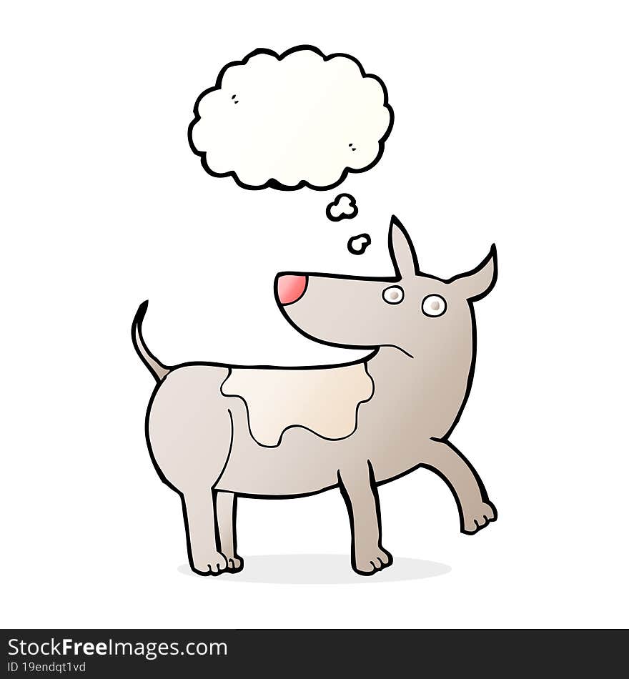 Funny Cartoon Dog With Thought Bubble