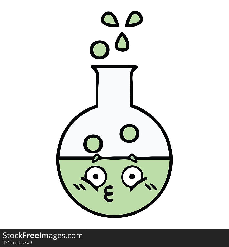 cute cartoon of a test tube. cute cartoon of a test tube