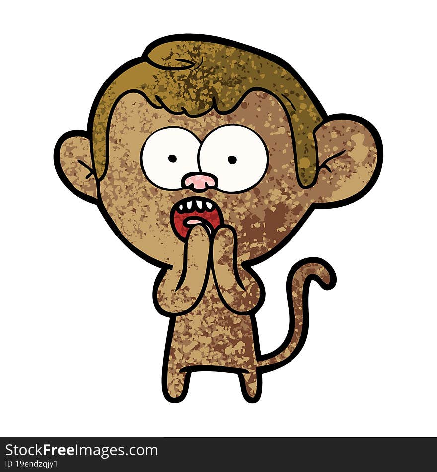 cartoon shocked monkey. cartoon shocked monkey