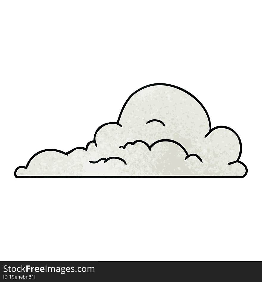 textured cartoon doodle of white large clouds