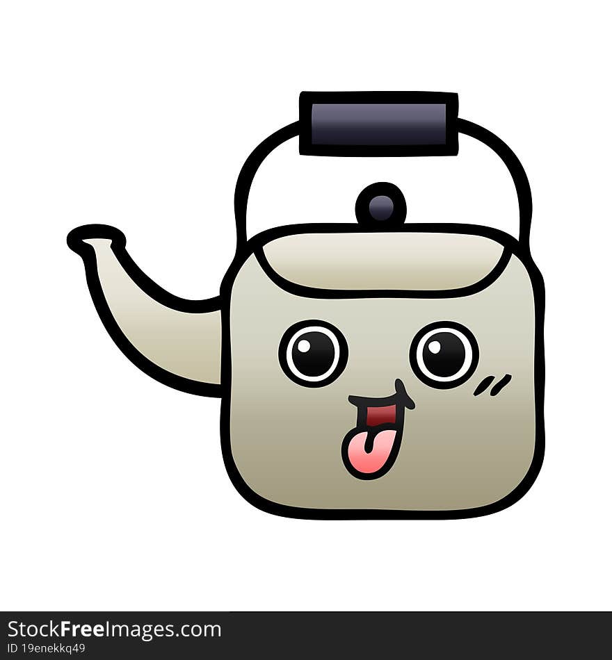 gradient shaded cartoon kettle