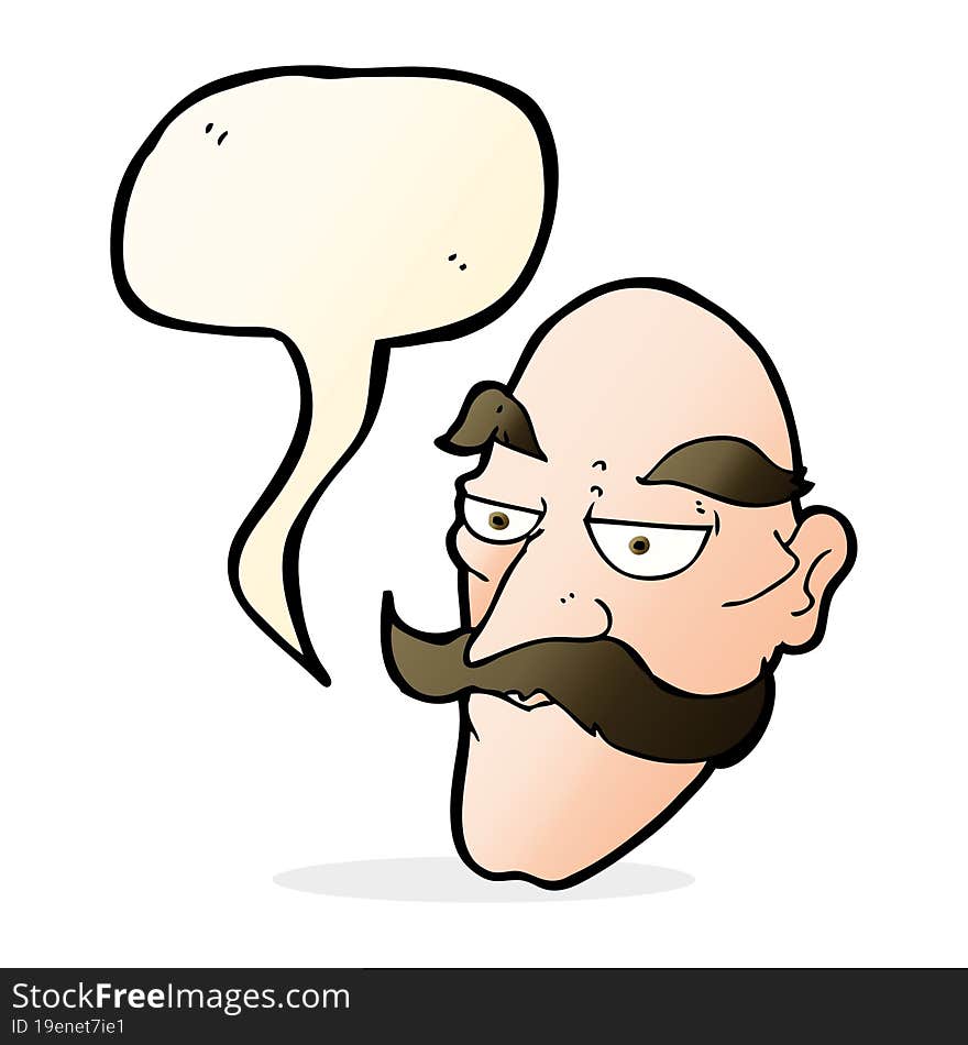 Cartoon Old Man Face With Speech Bubble