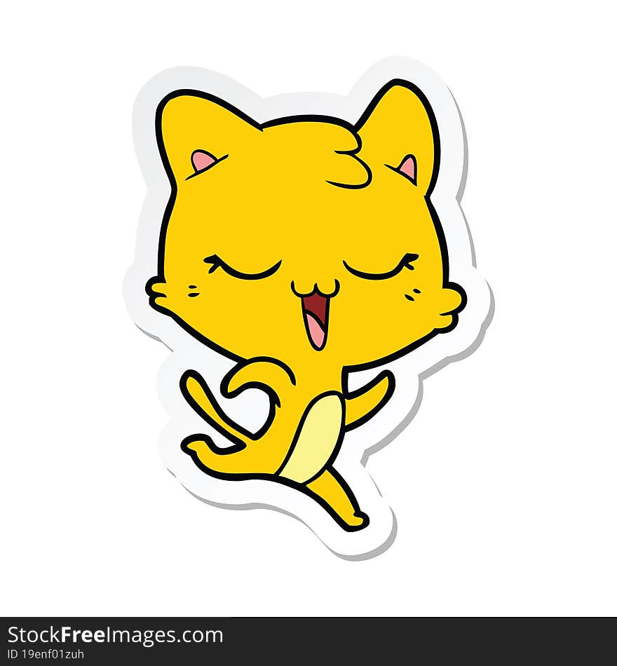 sticker of a cartoon cat