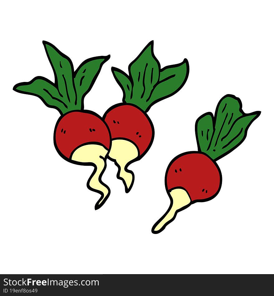 cartoon doodle healthy radish