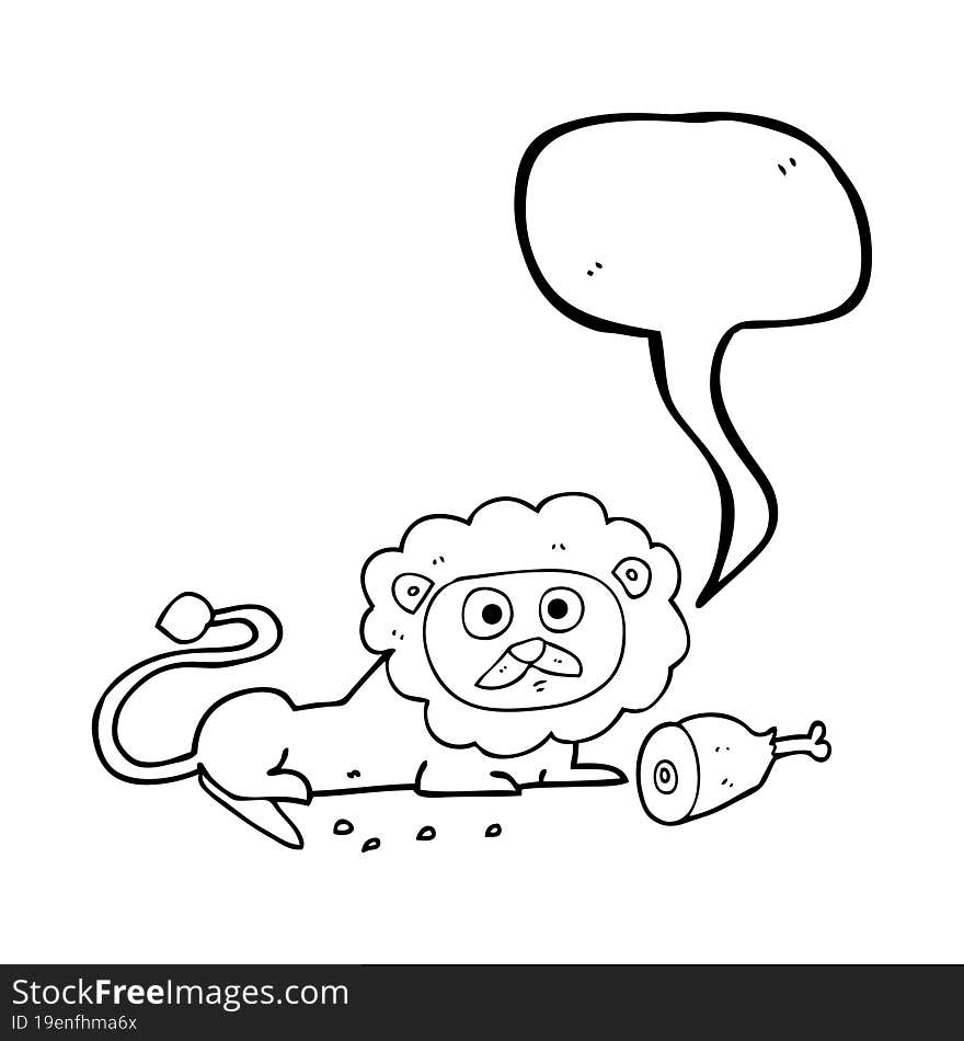 Speech Bubble Cartoon Lion