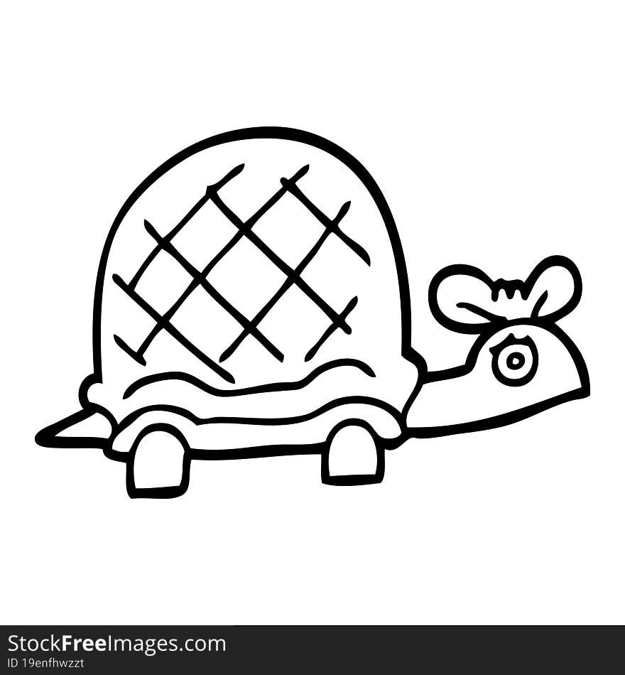 line drawing cartoon funny tortoise