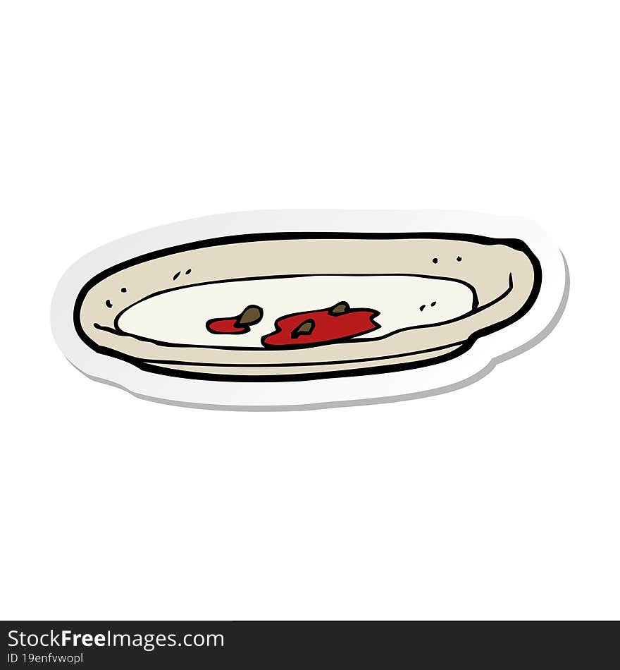 sticker of a cartoon empty plate