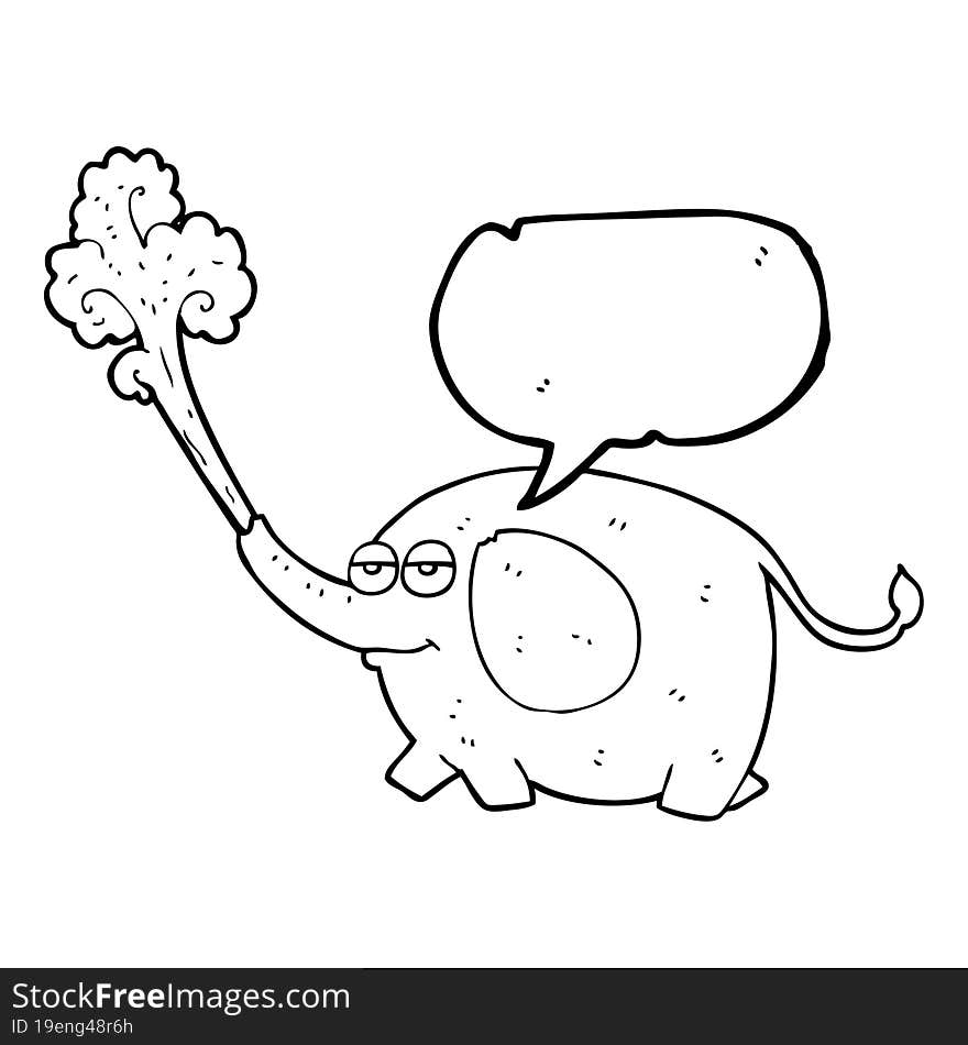 speech bubble cartoon elephant squirting water